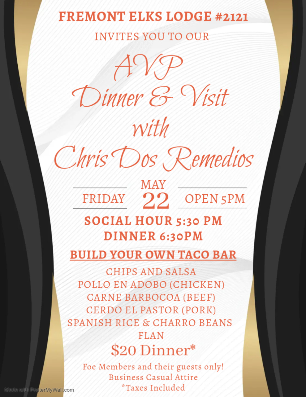 5/22/2026 AVP Visit & Dinner Taco Bar