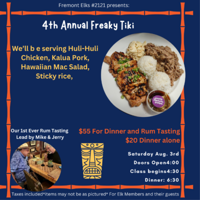 Freaky Tiki & Rum Tasting 8-3-24