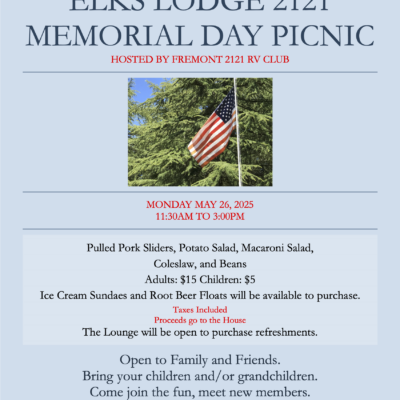 Elks Lodge 2121 Memorial Day Picnic - 2025
