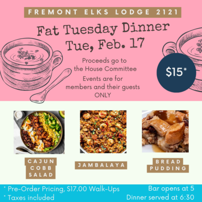 TND- Fat Tuesday Dinner 2/17