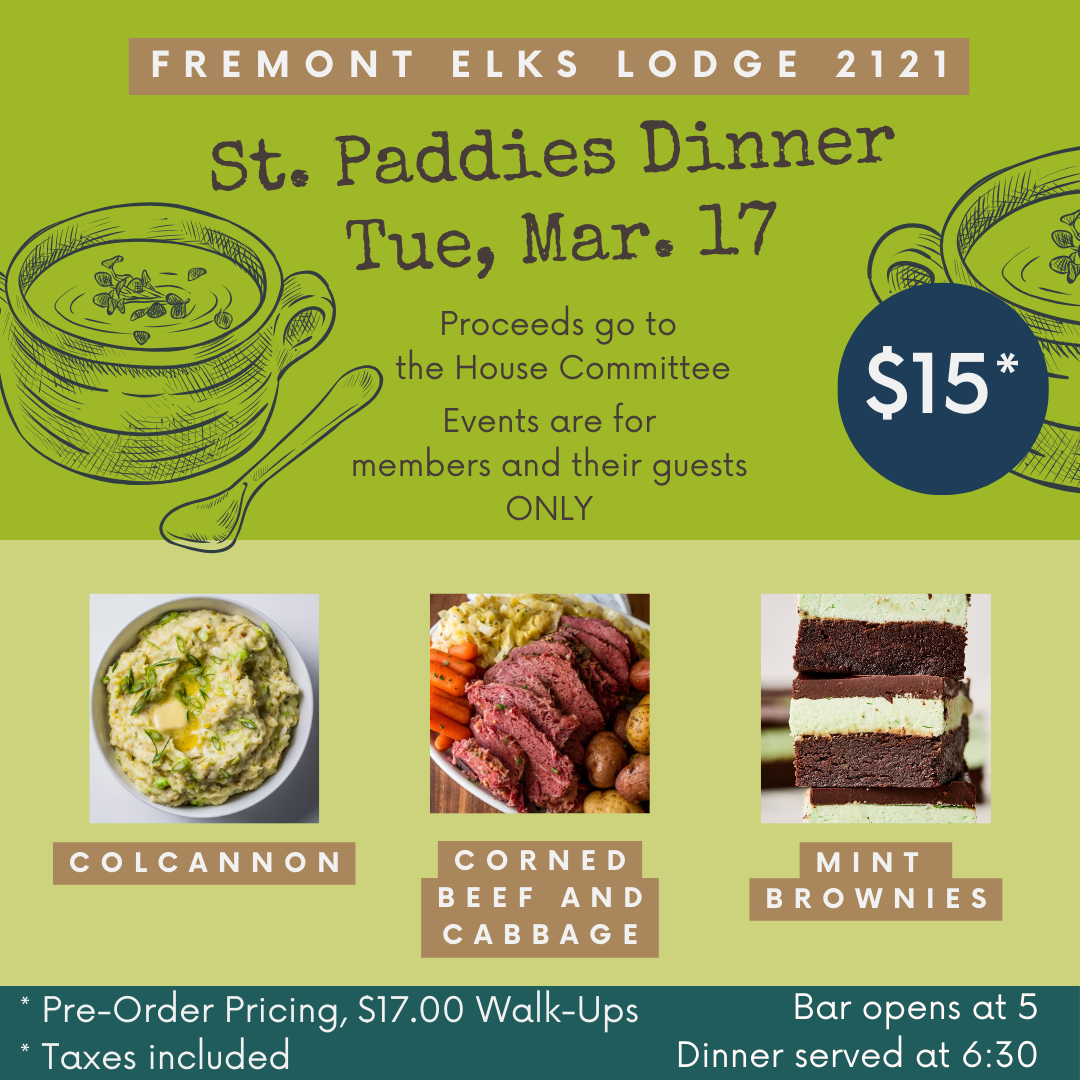 TND- 3/17 St. Paddies Day Dinner