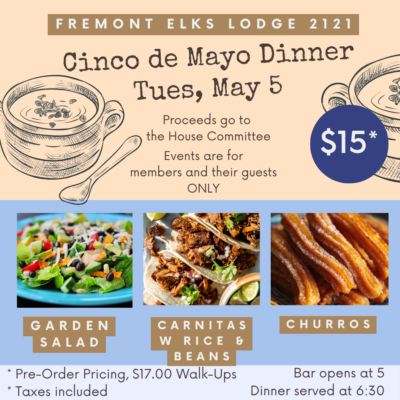 TND- 5/5 Cinco de Mayo Carnitas Dinner